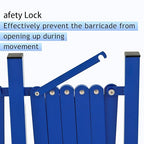 GYMTIME Industrial Expandable Metal Barricade, 16 FT, Blue, Folding Security Gate Safety Barrier with Casters, Flexible Mobile Barrier Gate, Adjustable Traffic Fence
