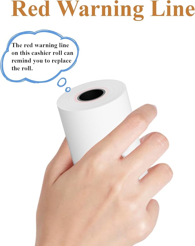 2 1/4"x50' Thermal Paper, FungLam Receipt Paper, POS Cash Register Papers, 2 1/4"x50' Thermal Paper for POS Cash Receipt Printers for Credit Card Terminal, Clover/Square/Verifone Printers, 50 Rolls.
