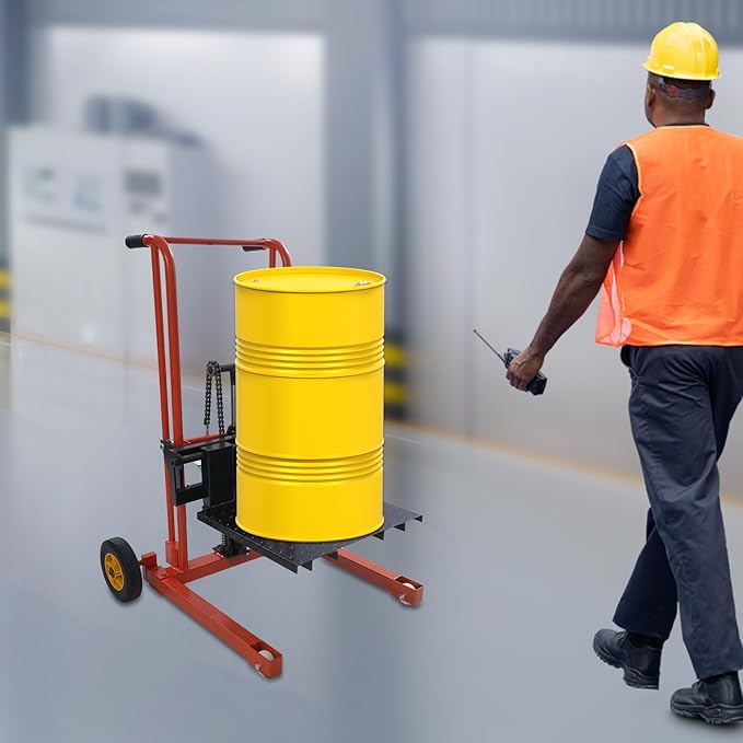 Hydraulic Material Lift 450 lbs Capacity, 36 Inch Lift Height Manual Stacker with 9" Casters, Mobile Hand Pallet Truck Lift Winch Stacker for Workshops, Warehouses, Factories, Homes