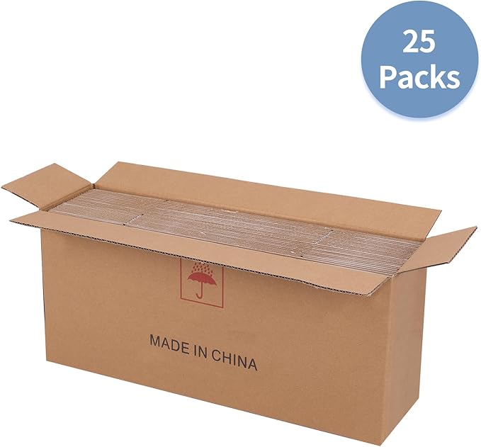 Hoikwo 12x4x3 Shipping Boxes Set of 25, White Corrugated Cardboard Box for Small Business for Packaging Mailing