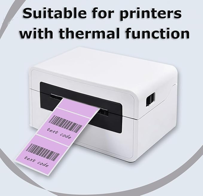 2" x 2" Thermal Labels Stickers Purple, Square Thermal Shipping Stickers, Multipurpose Inventory Self-Adhesive Direct Thermal Label for Small Business (500 Labels/Roll)