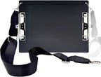 Aluminum Metal Clipboard with Detachable Adjustable Shoulder Strap A4 Double Clip Board Stainless Hangable w/Pen Holder Letter 9" x 12.6" for School Office Business Factory (Black-with Strap, A4)