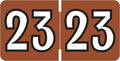 2023 MINI Year Stickers, Doctor Stuff 2023 Chart Stickers, Brown Colored, Colwell Jewel Tone Style, USA Made Year Stickers for End Tab File Folders, 250/Pack, 1 Package, 1/2" x 1" - Small Labels