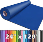 PerkHomy 24" x 1,440" (120') Blue Kraft Paper Roll for Craft Bulletin Board Paper Art Table Covering Crafting Gift Wrapping Bouquet Packing Parcel 80GSM 55LB (Blue, 24" x 120')