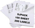 SJPACK 100 Half Sheet Shipping Labels 5-1/2" X 8-1/2" Address Blank Labels Laser/Ink Jet