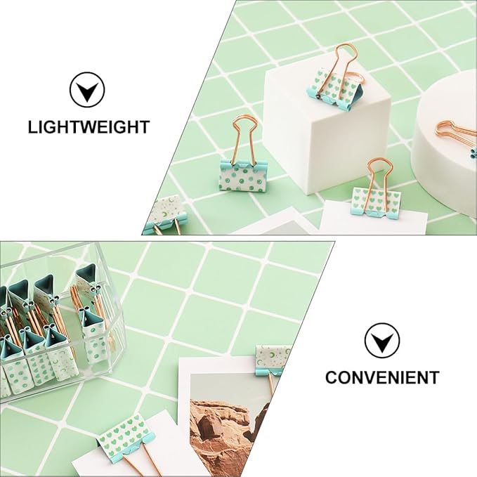 12pcs Metal Binder Clips Paper Clamps Multi-Functional Office File Organizing Clips for Home School and Work Lightweight Portable Document Fasteners