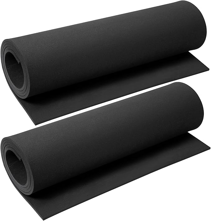 AMZQNART 2Pcs EVA Foam 5mm, Cosplay Foam Roll,16 x 59in Black, Suitable for Large Foam Cosplay Modeling, DIY Projects, Crafts, Ultra High Density 90 kg/m3.