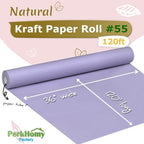 PerkHomy 36" x 1,440" (120') Light Purple Kraft Paper Roll for Craft Bulletin Board Paper Art Table Covering Crafting Gift Wrapping Bouquet Packing Parcel 80GSM 55LB (Light Purple, 36" x 120')