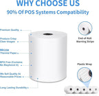 3 1/8 Thermal Paper Receipt Rolls (50 Pack) 55 GSM Premium Quality, BPA Free Receipt Paper Compatible with Most POS Systems, Cash Registers, Thermal Receipt Rolls