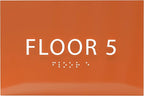 6" X4" Floor 5 Sign - ADA Compliant Tactile Graphics Grade 2 Braille Text | Wall Mount Plastic Directional Assistance, Floor Number Sign for Office, Schools, Hospitals, Apartments