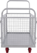 Platform Truck Cart with Cage, 440.92Lbs Capacity Grocery Dolly Heavy Duty Cart with 4 Wheels for Distribution Centers and Warehouses 39.4 x 23.6 x 37 Inch