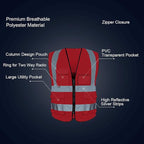 BeautyWill Custom Safety Vest Logo Class 2 High Visibility Reflevtive Vest Outdoor Protective Workwear