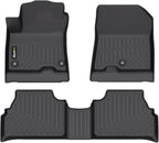 Floor Mats Custom for Hyundai Kona Electric (EV) 2019-2023 All Weather Protection TPE Heavy Duty Non-Slip Automotive Floor Liners Fits Front& 2nd Row Full Set Accessories, Black