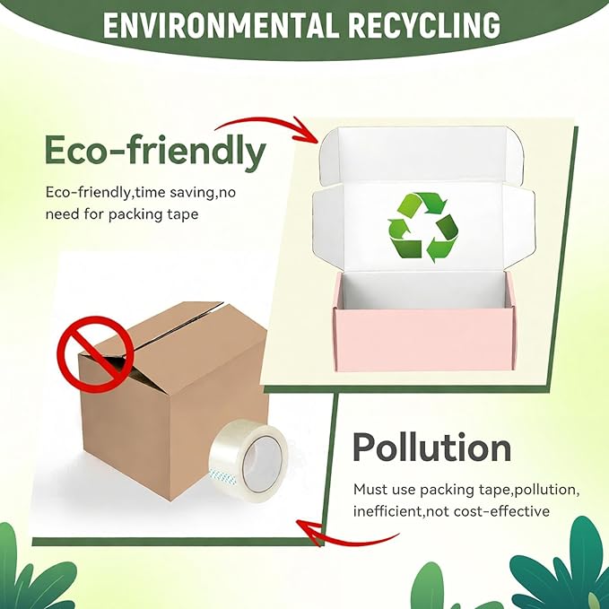 10 Pack 12"x9"x4" inch Shipping Boxes Pink Corrugated Cardboard Box for Small Business, Mailer, Shipping, and Packing