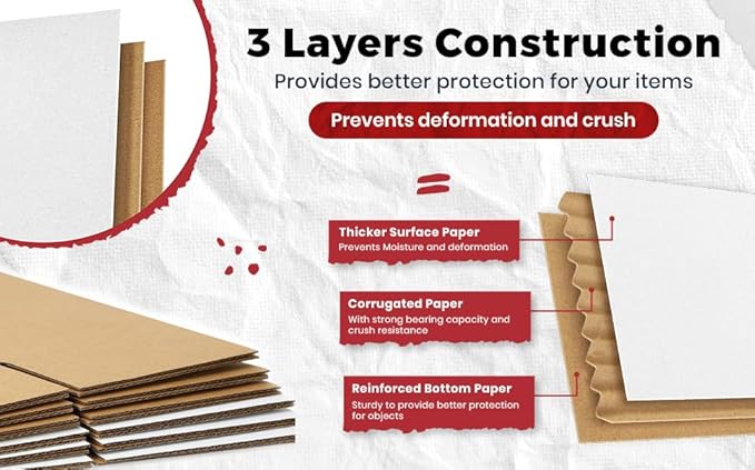 White Shipping Boxes 6x6x6 Heavy Duty, Lightweight, 6"L X 6"W X 6"H Foldable Corrugated Cardboard Mailer Boxes for Packaging Small Business Mailings Gifts Promotions Crafts Moving Box 50 Pack