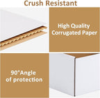 RLAVBL 9x6x4 Inches Shipping Boxes Set of 25, White Corrugated Cardboard Box, Mailer Boxes for Packing Small Business