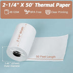 (20 Rolls) 2 1/4 x 50 Thermal Receipt Paper Rolls, POS Cash Register Paper Rolls, BPA Free 2.25x50ft Long Per Thermal Paper Receipt