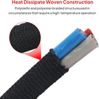 2 in 1 Heat Shrink Braided Sleeving Fabric Tubing-Ideal fit Irregular Shape Hose/Cable/Wire (1-3/8"(34mm), 14FT)