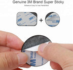 SALEX Replacement Metal Plates Set for Magnetic Car Phone Holders, Wall & Air Vent Mounts, Cases, Magnets. Kit of 16 Black Round Iron Discs Without Holes. 3M Adhesive Backing. Steel Sheets 16 Pack.
