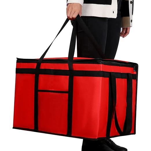 Premium Insulated Food Delivery Bag 23x14x15 inches Waterproof Catering Supply Bag for Hot Food Delivery - Premium Food Warmer for Uber Eats and Doordash Food Delivery heavy duty catering 22x14x13