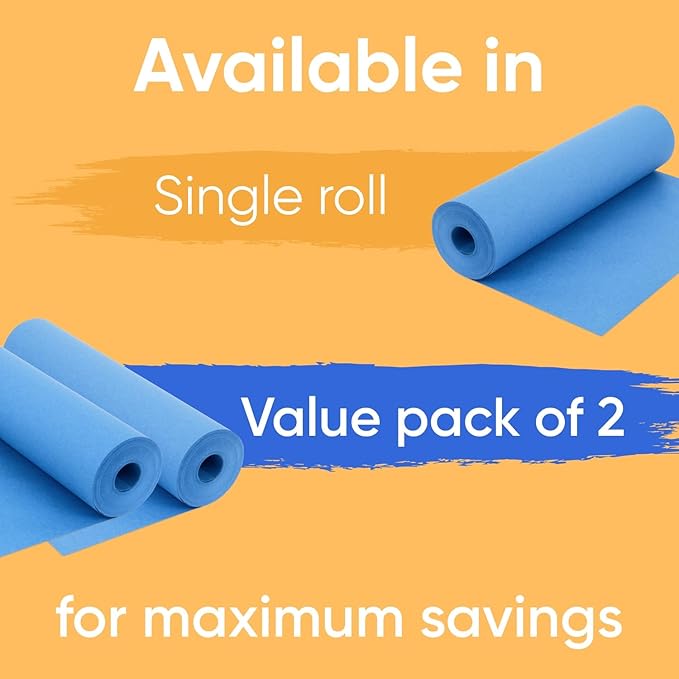 48" x 1200" (100 ft) Dark Blue Kraft Paper Roll (Value Pack of 2), 45 lbs Thickness, Made in USA Colored Kraft Paper for School, Bulletin Board - Odorless, Non-Toxic, Safe for Kids