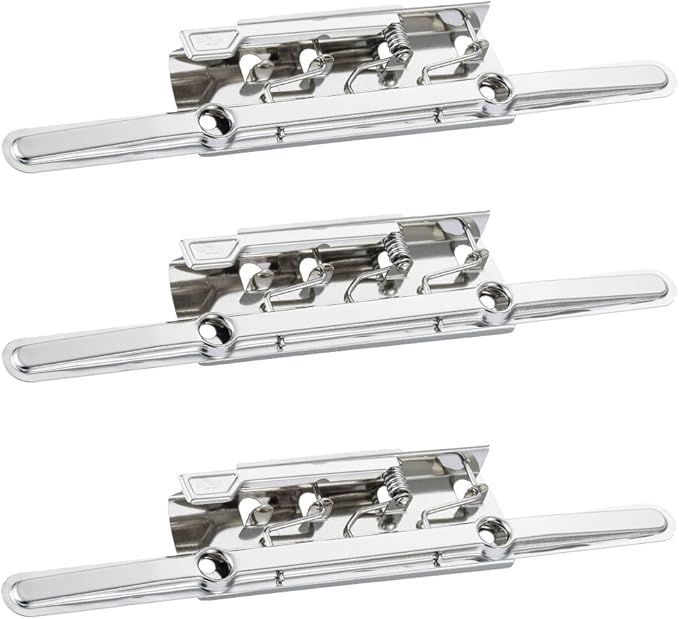 HAHIYO 8 Inch Silver Metal Clipboard Clips - High-Grip Lever Clip, Mountable, 3 Pack