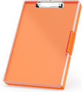 Rimilak Plastic Clipboard with Storage, Side Opening with 2 Compartment, Size 13.3 x 9.4 x 1.5 Heavy Duty High Capacity Nursing Box for Work School & Office Supplies, Orange