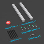 Open Slot Wire Duct Kit, 31.4"(2 x 15.7) Server Rack Cable Management, Cable Management Raceway for Hide Network HDMI VGA Cable, Wiring Raceway Cable Duct, Desk Wire Channel, 2 Pack, Grey