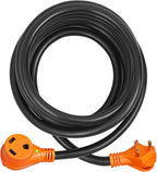 VEVOR 30 Amp RV Extension Cord, 25 ft, Heavy Duty STW 10/3 AWG RV Power Cord, NEMA TT-30R Female NEMA TT-30P Male Plug, for RVs, Generators, Campers, ETL Listed