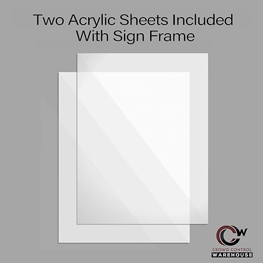 Floor Standing Sign Frame with Steel Low Profile Base, 14 inches by 22 inches Vertical Sign Frame, Black Post