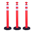 3PACK BESEA Traffic Delineator Cone 42”High Orange Traffic Safety Delineator Cones with Heavy Duty Rubber Base for Construction Site, Road Parking, People Control in Public(3PACK)