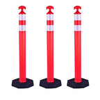 3PACK BESEA Traffic Delineator Cone 42”High Orange Traffic Safety Delineator Cones with Heavy Duty Rubber Base for Construction Site, Road Parking, People Control in Public(3PACK)