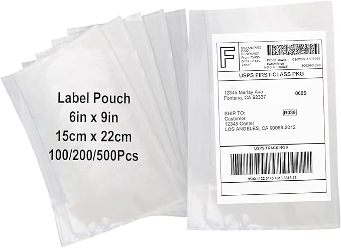 6x9 Packing List Mailing Envelopes Shipping Envelopes Packing List Clear Adhesive Shipping Label Sleeves Shipping Supplies for Small Businesses(2000 Pcs)