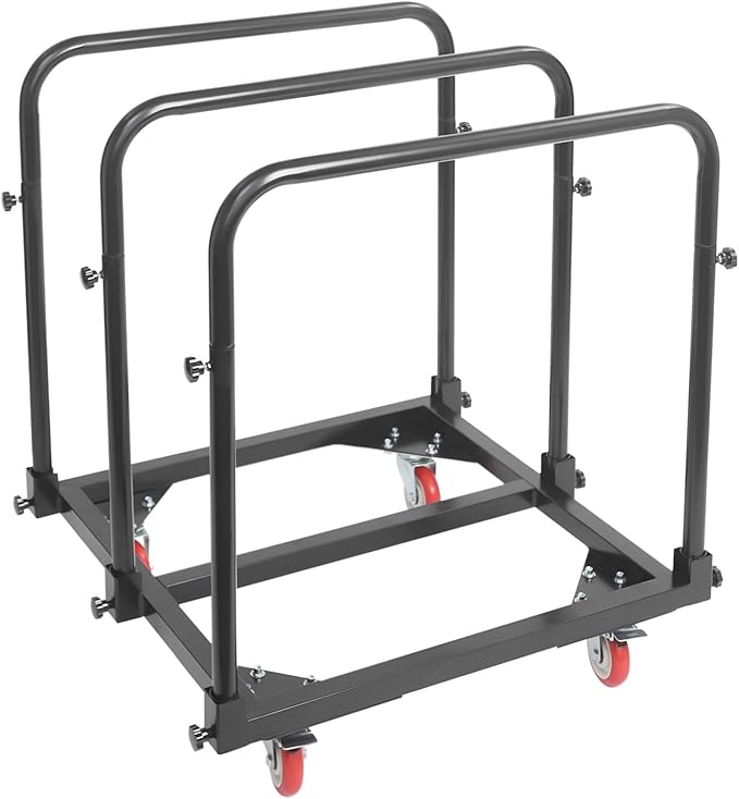 Undercat Steel Panel Truck, Heavy Duty Lumber Drywall Dolly, 1400lbs Platform Truck with 4 Swivel Casters, Flatbed Cart with 3 Side Handrails & Bottom Crossbar for Warehouse, Garage, Home, Black