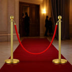 8PCS Stanchion Posts with 6 Red Velvet Ropes, Crowd Control Barriers with Weighted Base, Stainless Steel Queue Poles for Events, Parties, Museums, Red Carpet, Theaters, and Hotels