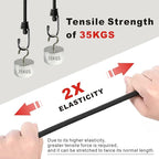 Bungee Cords with Hooks, Heavy Duty Outdoor Elastic Bungee Straps，No Odour Industrial Grade Bungee Rope for Securing Tarps, Luggage, Tents, Bikes or Garden Tidying 24inch 4Pcs (Black)