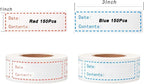 300pcs Removable Freezer Labels, Yoget 1 x 3 Inch Food Storage Stickers, Refrigerator Freezer Paper Label Easy Clean Leaves No Residue, 2 Color Food Labels Roll