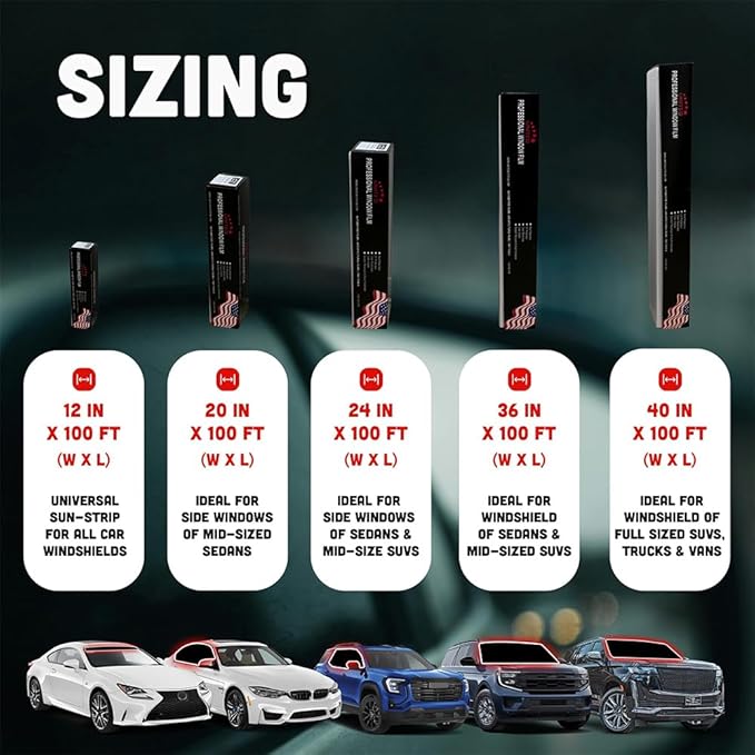 United Centurion Window Tint 35% VLT 20" Inx100'Ft 2Ply Carbon - PET Laminated Adhesive Film - Privacy Window Tint for Cars, Home, Blocks UV/IR Rays, Reduce Heat & Glare - Lifetime Color Stability