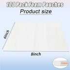 100PCS Cushioning Foam Pouche, 6x8Inch Packing Pouche Packing Supplies for Moving and Storing, Foam Pouches for Small Fragile Items/Small Electronic Products/Cosmetic Products/Jewelry/Glasses/Cups.