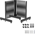 16 FT Industrial Metal Expandable Barricade，Retractable Traffic Fence with Casters, Folding Security Gate，Portable Barricade Gate for Construction Area, Traffic Control, Cordon(Black）