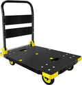 Platform Truck Cart 1000LBS Chinco Star Folding Push Cart Dolly Portable Moving Dolly Cart with 360° Swivel 5'' Wheels Heavy Duty Foldable Flatbed Cart for Hand Moving (35L x24W x40H in)