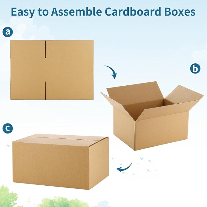 Famagic Small Shipping Boxes 10x7x5 Inch 10 Pack Brown Box Corrugated Cardboard Boxes for Packaging Small Business, Mailing Boxes for Shipping