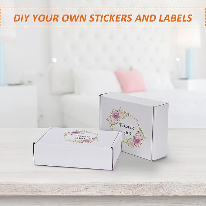 HORLIMER 7x5x2 Small Shipping Boxes Set of 50, White Corrugated Cardboard Box Literature Mailer