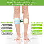 NeuHeils Silicone Super Absorbent Wound Dressing 4''x4'' 20 Packs, Self-Adhesive Waterproof Bandage with Ultrasorb Pad for Heavy Exudates Wound, Soft Gauze Island Dressing