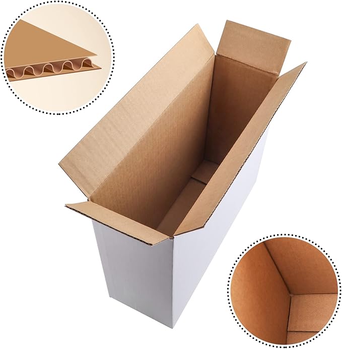 Hoikwo 12x9x4 Inches Medium White Shipping Boxes Set of 25, Sturdy Cardboard Boxes for Small Business for Packaging Mailing