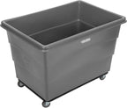 Global Industrial 20 Bushel Plastic Bulk Box Truck, Steel Chassis Base, 1200 lbs. Capacity, 4" Non-Maring Rubber Casters, Gray, 50-2/5"L x 34-3/5"W x 35-3/5"H