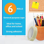 GTSE Premium Clear Tape, 1 inch x 217 feet, Strong Transparent Gift Wrap Tape for Home, Office, 6 Rolls, 3" Core