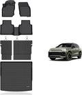 KELCSEECS® Floor Mats & Cargo Liner with Seatback Mats for 2025 Volkswagen Tiguan 5 Seats,All Weather Protection TPE Floor Liners Full Set Accessories Black
