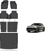 KELCSEECS® Floor Mats & Cargo Liner with Seatback Mats for 2025 Volkswagen Tiguan 5 Seats,All Weather Protection TPE Floor Liners Full Set Accessories Black