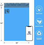 POLYSELLS 100 pcs 10x13 Inches Blue Poly Mailers Shipping Envelopes, Strong Adhesive Sealing, Waterproof, and Tear-resistant Postal Mailing Bags for Clothing, Books, and Accessories